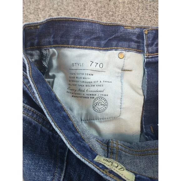 J. Crew Jeans Men's 30x32 Style 770 Straight Fit Denim Distressed Wallet Print - Picture 16 of 16